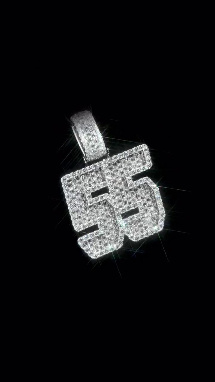 Emerald cut VVS1 Moissanite Layered Pendant, Iced out Chunky Pendant, Custom Letter, 925 Sterling Silver/10k, Hip Hop Pendant