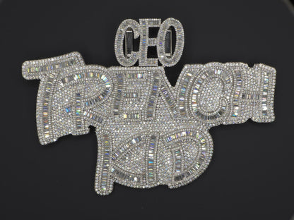 5" Fully Iced Trench Kid VVS Moissanite Pendant, Pass Diamond Test, Icy Hip Hop Jewelry, Solid Back Custom Pendant