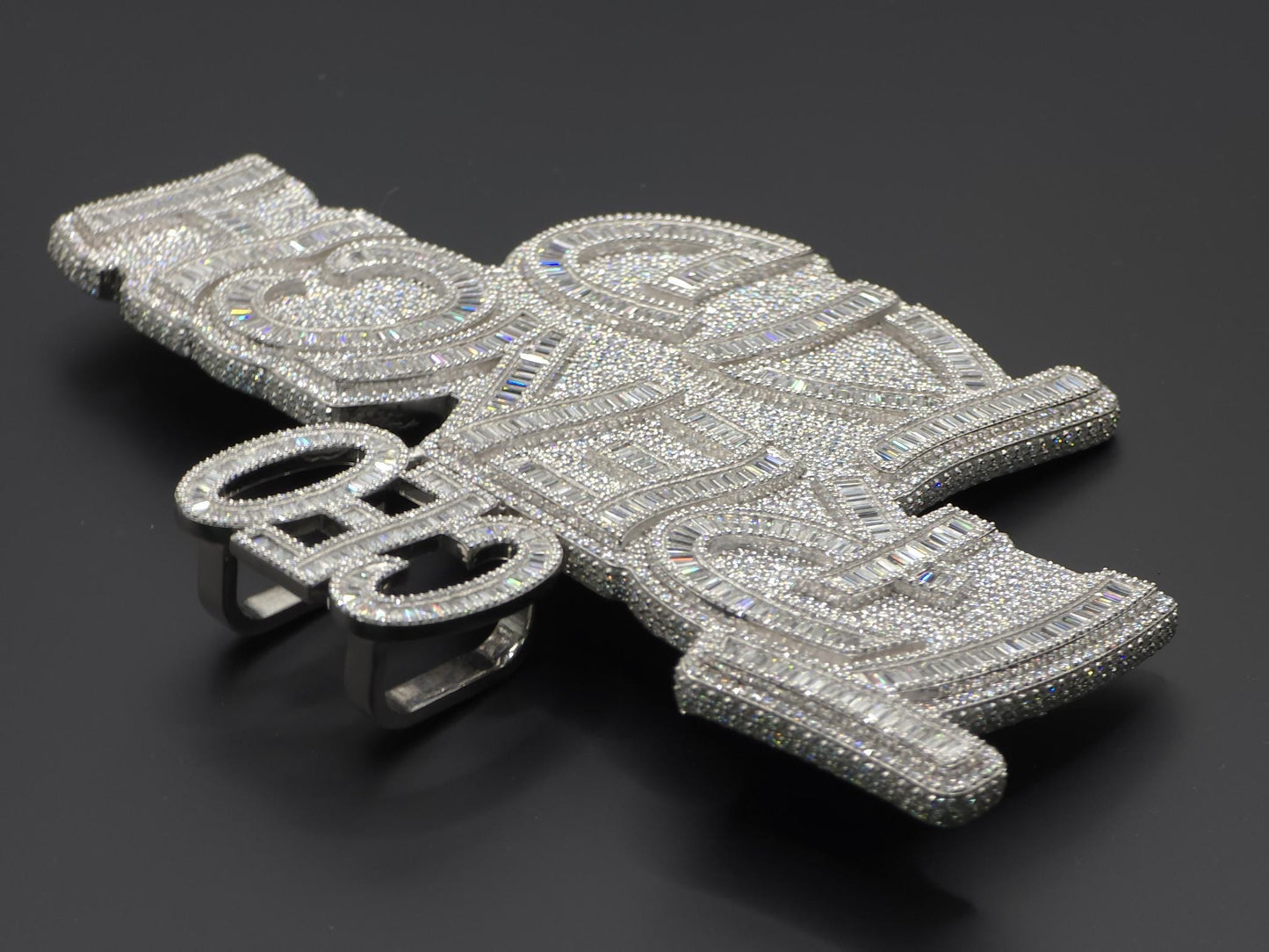 5" Fully Iced Trench Kid VVS Moissanite Pendant, Pass Diamond Test, Icy Hip Hop Jewelry, Solid Back Custom Pendant