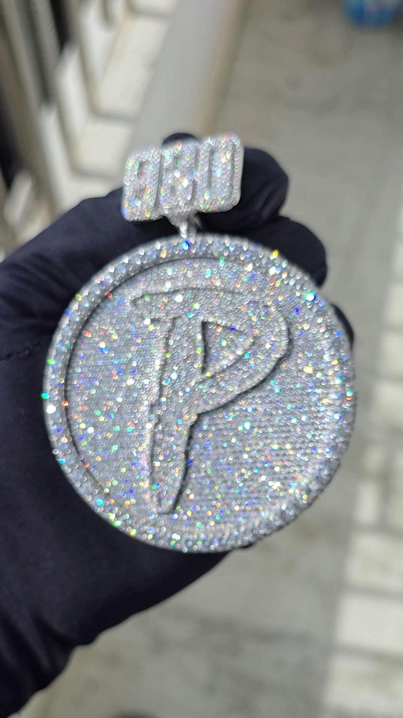 Custom made Iced Out Hip Hop Pendant | Chunky Reversible Moissanite pendant | 925 Silver / 10K Gold | Custom Handmade Moissanite Jewelry
