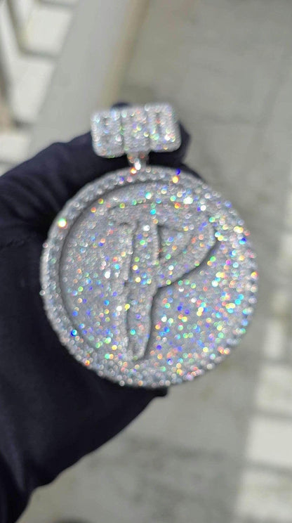 Custom made Iced Out Hip Hop Pendant | Chunky Reversible Moissanite pendant | 925 Silver / 10K Gold | Custom Handmade Moissanite Jewelry