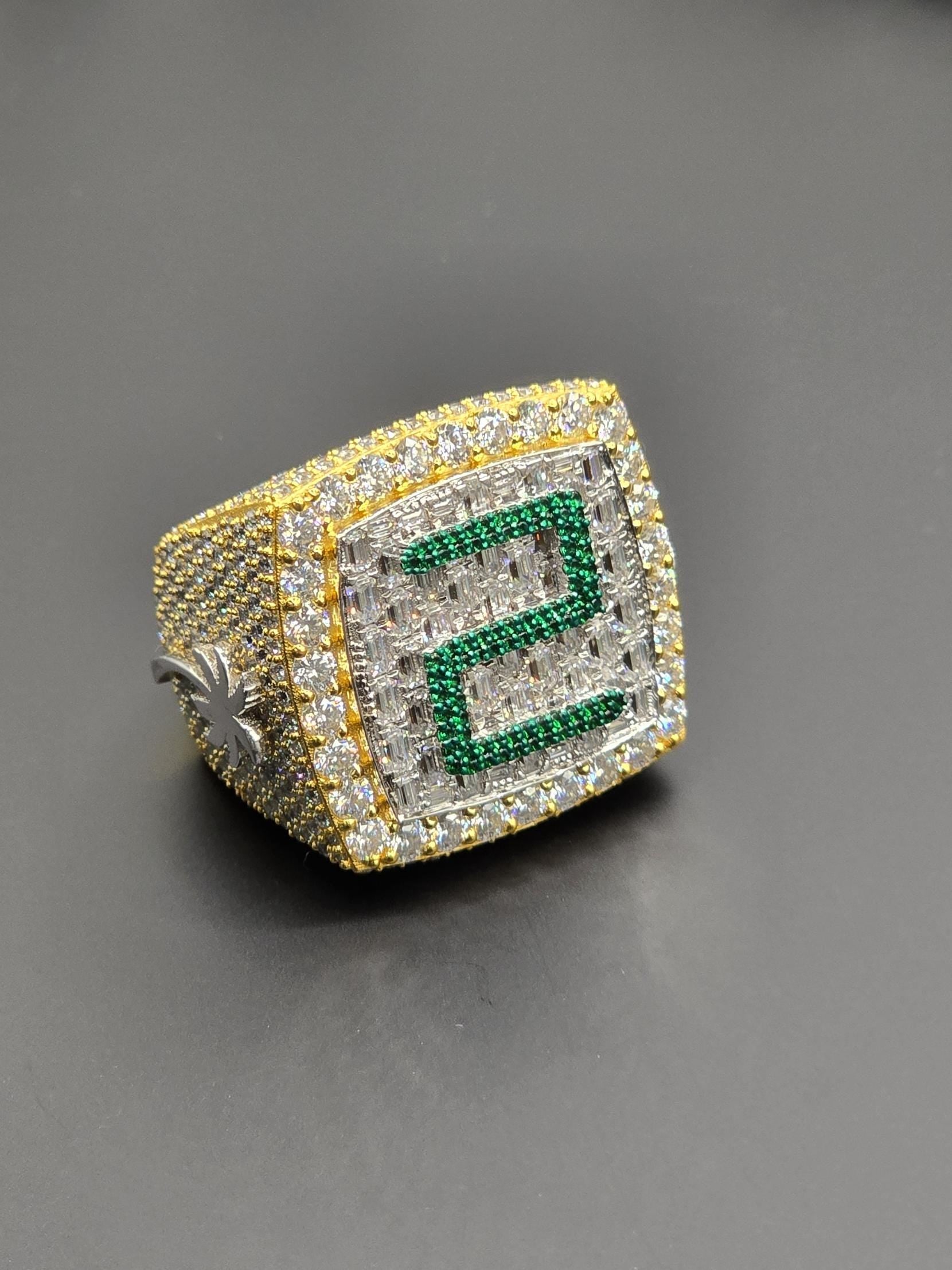 Custom Iced Out Championship Ring, 925 Sterling Silver & VVS Moissanite, Personalized Hip Hop Bling Ring, Men's Statement Jewelry