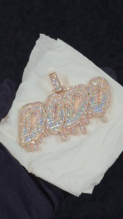 Custom Iced Out VVS1 Moissanite Pendant, Custom Letter Pendant, Customized Jewelry, Hip Hop Pendant, Unisex Pendant, Pass Diamond Tester