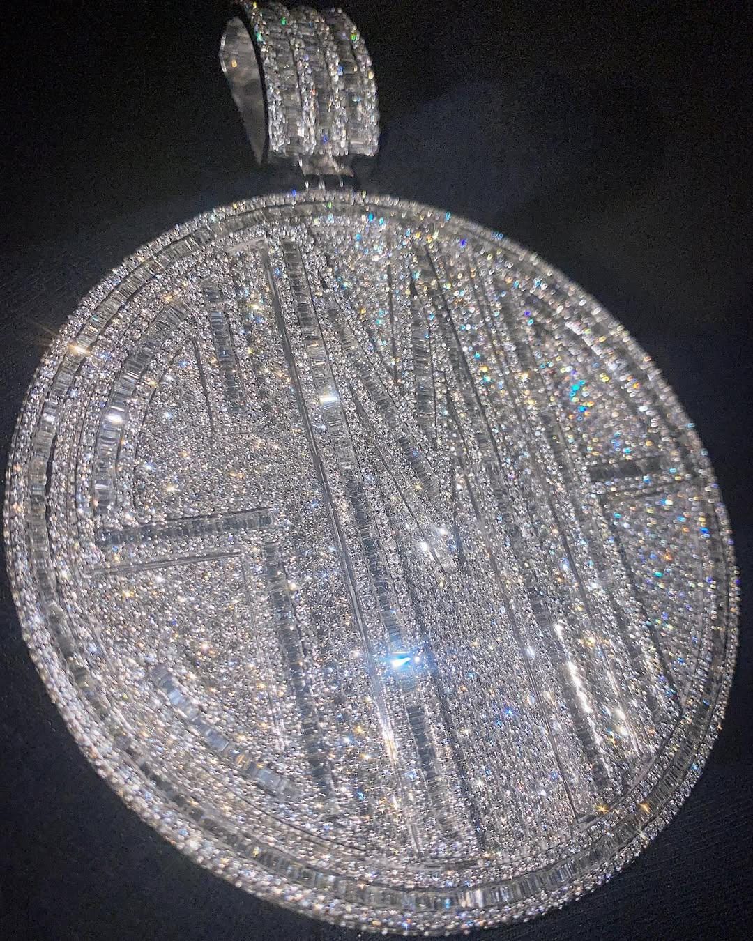 Custom made Iced Out Hip Hop Pendant | Chunky Reversible Moissanite pendant | 925 Silver / 10K Gold | Custom Handmade Moissanite Jewelry