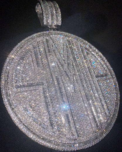 Custom made Iced Out Hip Hop Pendant | Chunky Reversible Moissanite pendant | 925 Silver / 10K Gold | Custom Handmade Moissanite Jewelry