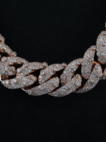 26mm Iced Out Cuban Link Chain | VVS Moissanite Hip Hop Necklace | Mosaic Bezel Set | 925 Sterling Silver | Rapper Jewelry