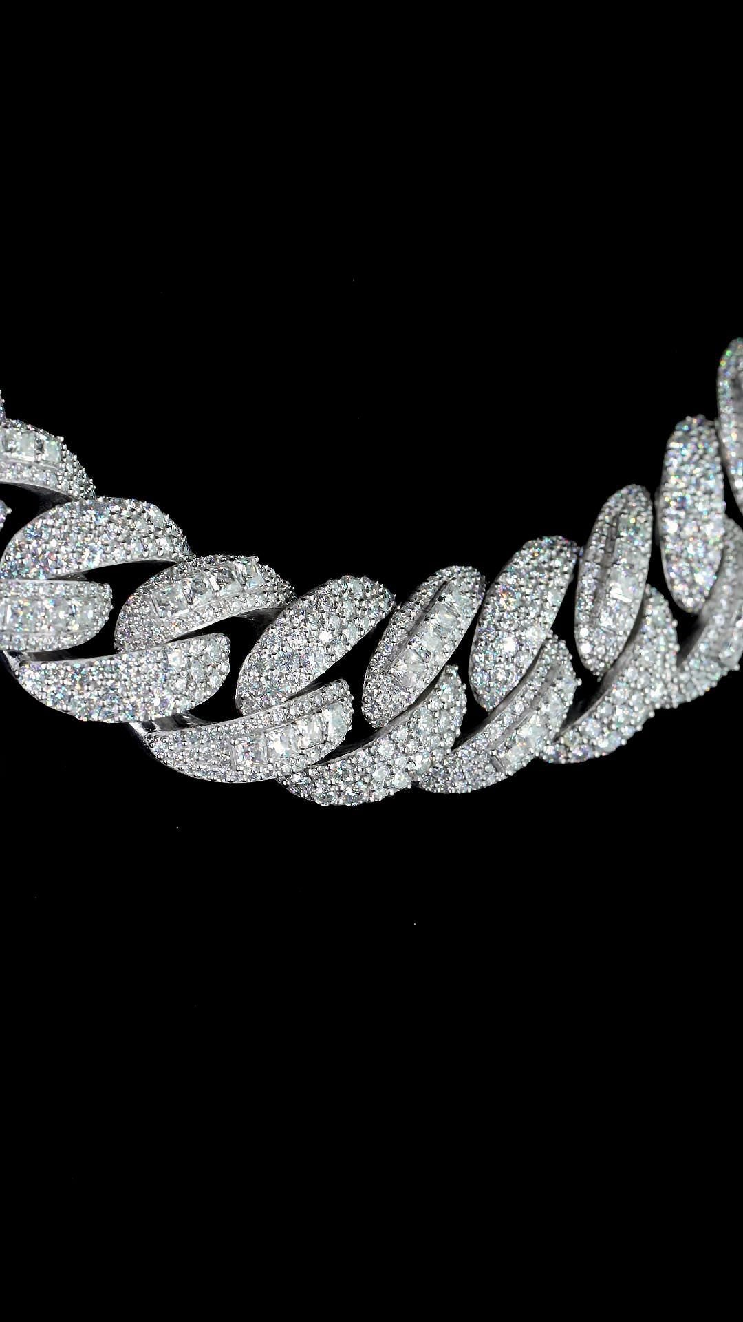 20mm VVS1 Moissanite Cuban Link Chain, 16–30 Inch, 925 Sterling Silver, Rhodium Plated, Iced Out Necklace with Custom Lock