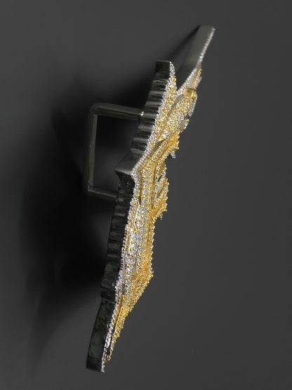 Letter F Swordfish Pendant, Iced Out Marlin, VVS Moissanite/Lab Diamond, 925 Silver or 10K Gold, Two-Tone Hip Hop Jewelry