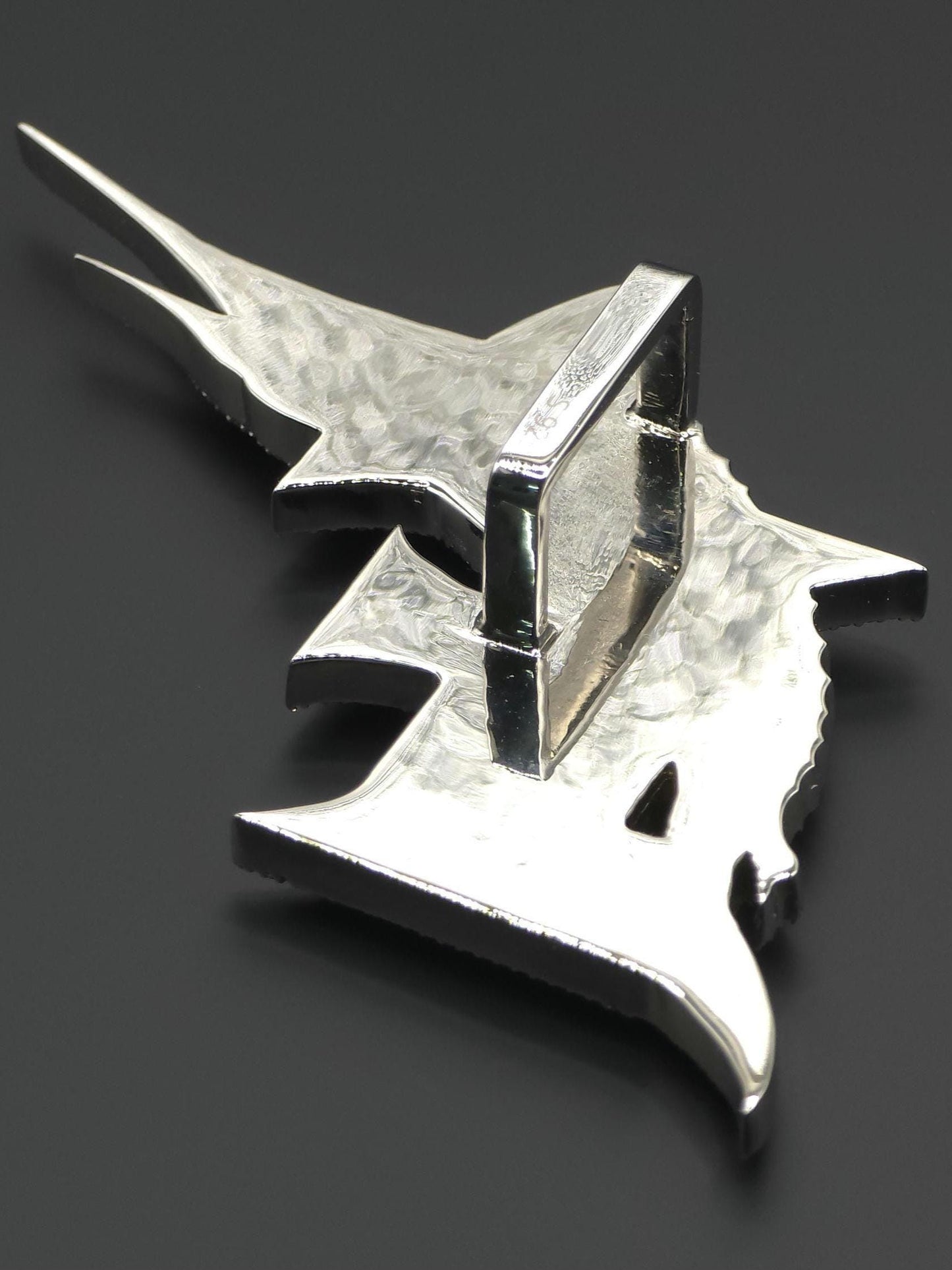 Letter F Swordfish Pendant, Iced Out Marlin, VVS Moissanite/Lab Diamond, 925 Silver or 10K Gold, Two-Tone Hip Hop Jewelry