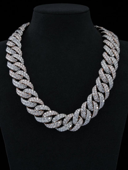 26mm Iced Cuban Link Chain, VVS Moissanite Necklace, Diamond Tester Pass, Men’s Hip Hop Jewelry, Custom Iced Out Chain