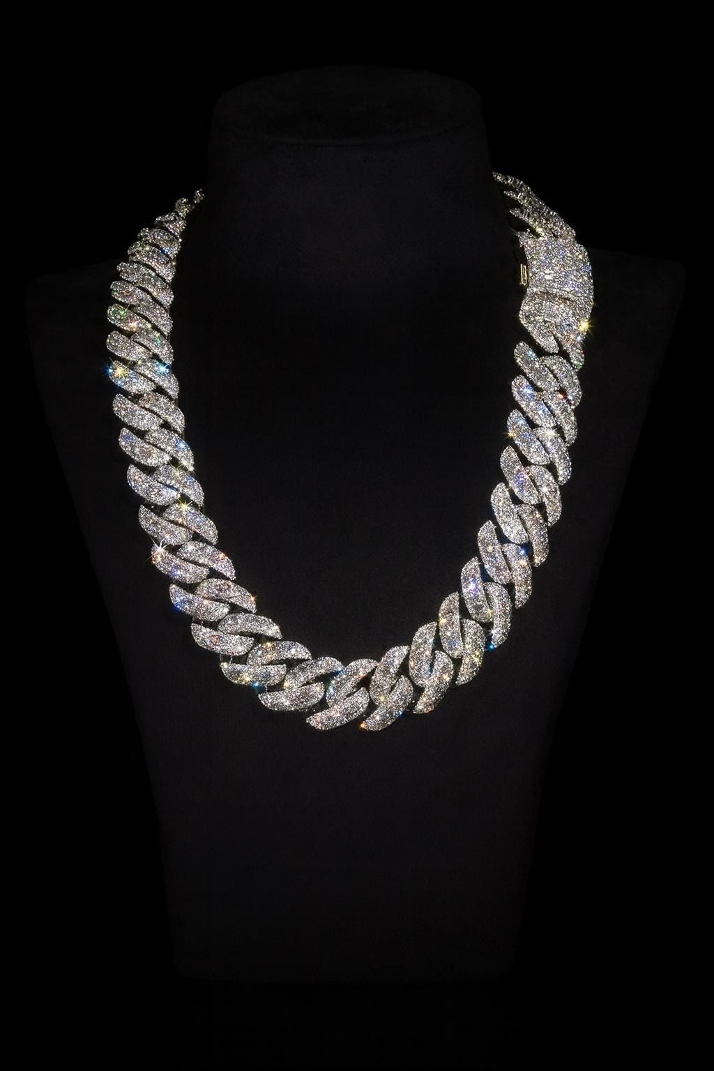 20mm VVS Moissanite Cuban Link Chain | Rhodium Plated 925 Silver | Eye Links & Mosaic Lock | Pass Diamond Tester | Hip Hop Jewelry