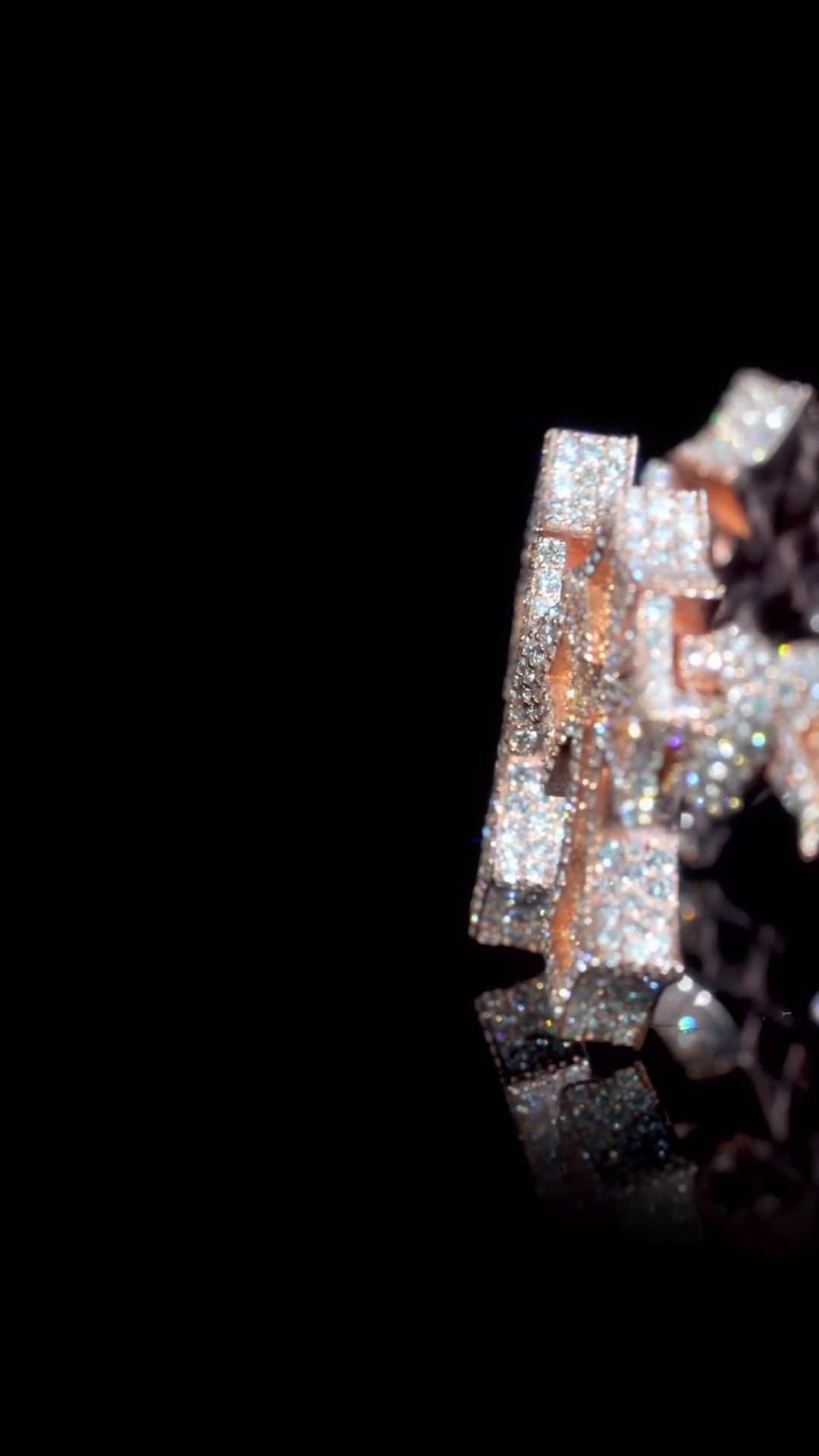 Iced Out Cross Link Bracelet, VVS1 Moissanite Pass Diamond Test, 925 Silver or 10K Gold Hip Hop Jewelry, Luxury Bling for Men & Women