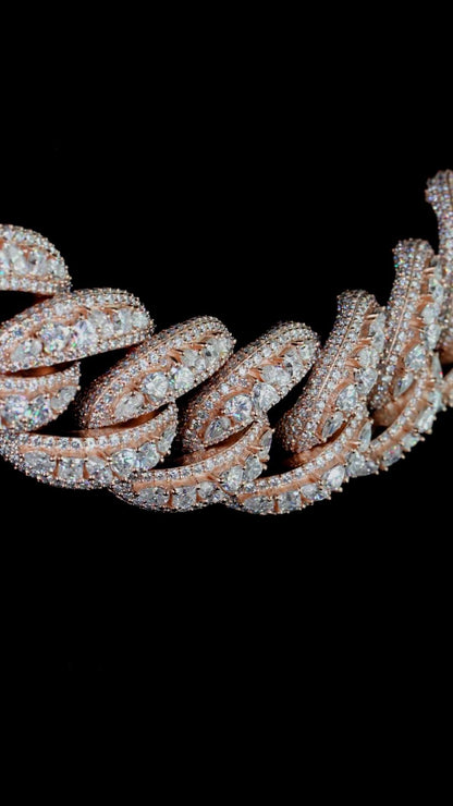 30mm Moissanite Cuban Link Chain | Mixed Cut VVS1 Moissanite | Iced Out Necklace | Heavy 925 Sterling Silver | Pass Diamond Tester