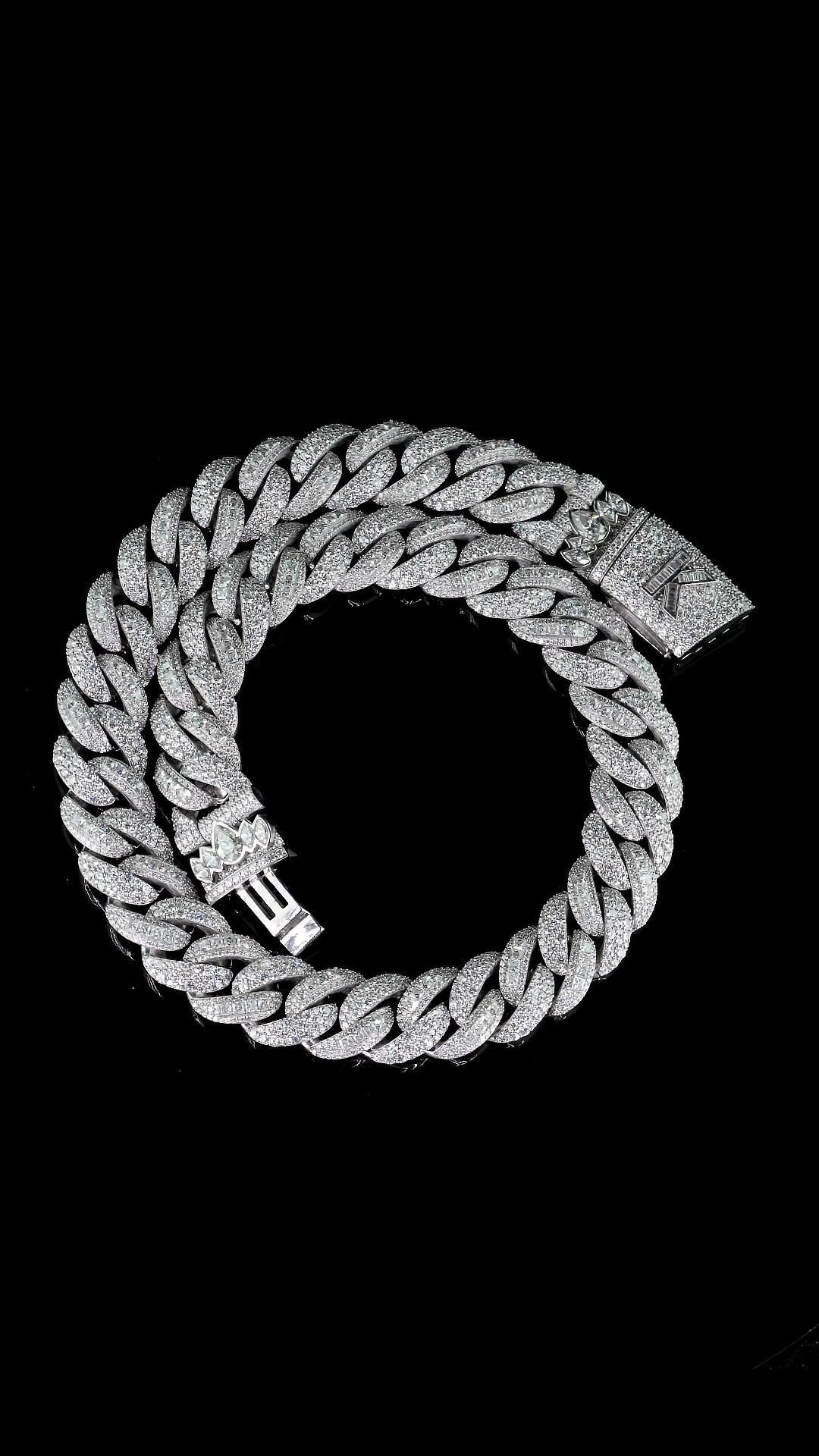 20mm VVS1 Moissanite Cuban Link Chain, 16–30 Inch, 925 Sterling Silver, Rhodium Plated, Iced Out Necklace with Custom Lock