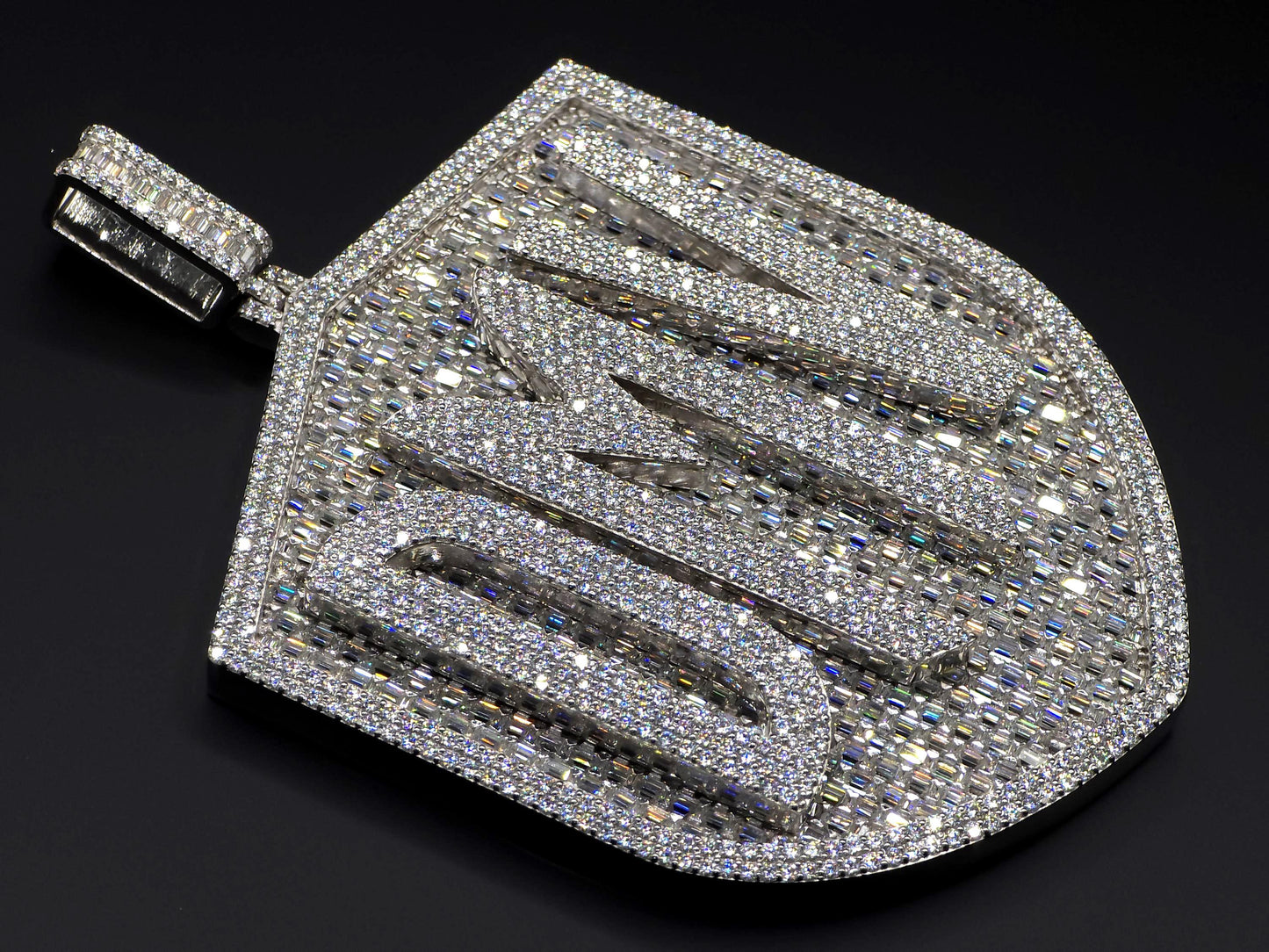 Custom Iced Out Hip Hop Pendant | VVS Emerald & Round cut Moissanite | 925 Silver / 10K Gold | Handmade Statement Jewelry