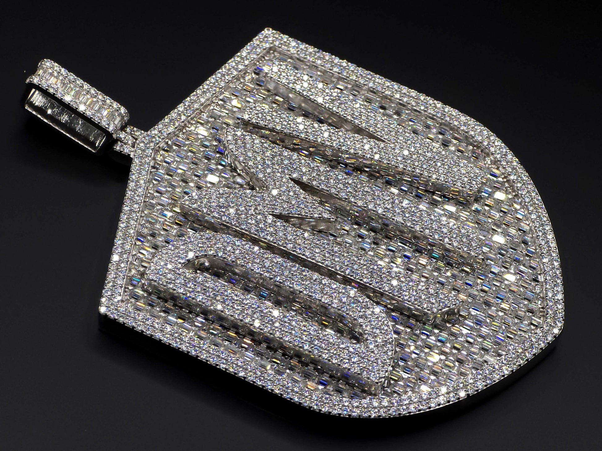 Custom Iced Out Hip Hop Pendant | VVS Emerald & Round cut Moissanite | 925 Silver / 10K Gold | Handmade Statement Jewelry