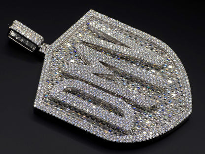 Custom Iced Out Hip Hop Pendant | VVS Emerald & Round cut Moissanite | 925 Silver / 10K Gold | Handmade Statement Jewelry