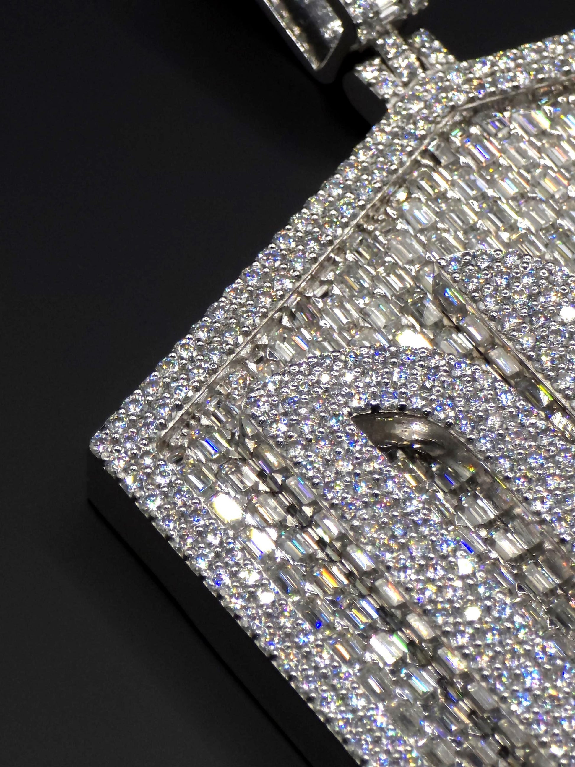 Custom Iced Out Hip Hop Pendant | VVS Emerald & Round cut Moissanite | 925 Silver / 10K Gold | Handmade Statement Jewelry