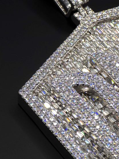 Custom Iced Out Hip Hop Pendant | VVS Emerald & Round cut Moissanite | 925 Silver / 10K Gold | Handmade Statement Jewelry