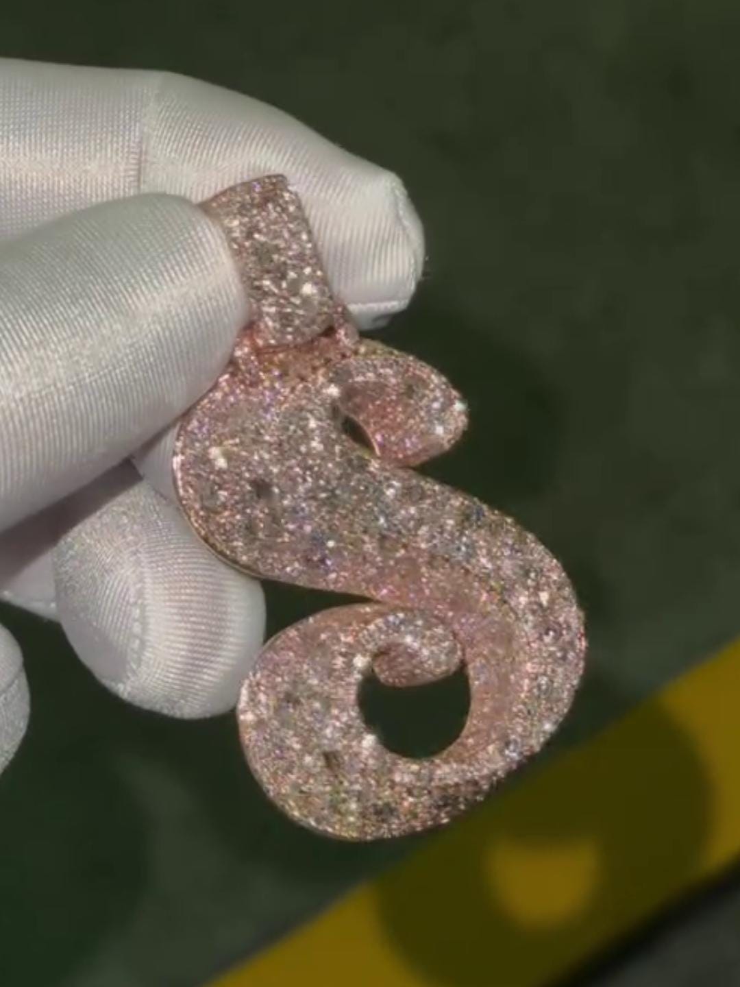 Custom Initial "S" Pendant | 925 Sterling Silver | VVS Moissanite | 3D Letter Pendant | Mosaic Setting Iced Out Hip Hop Jewelry