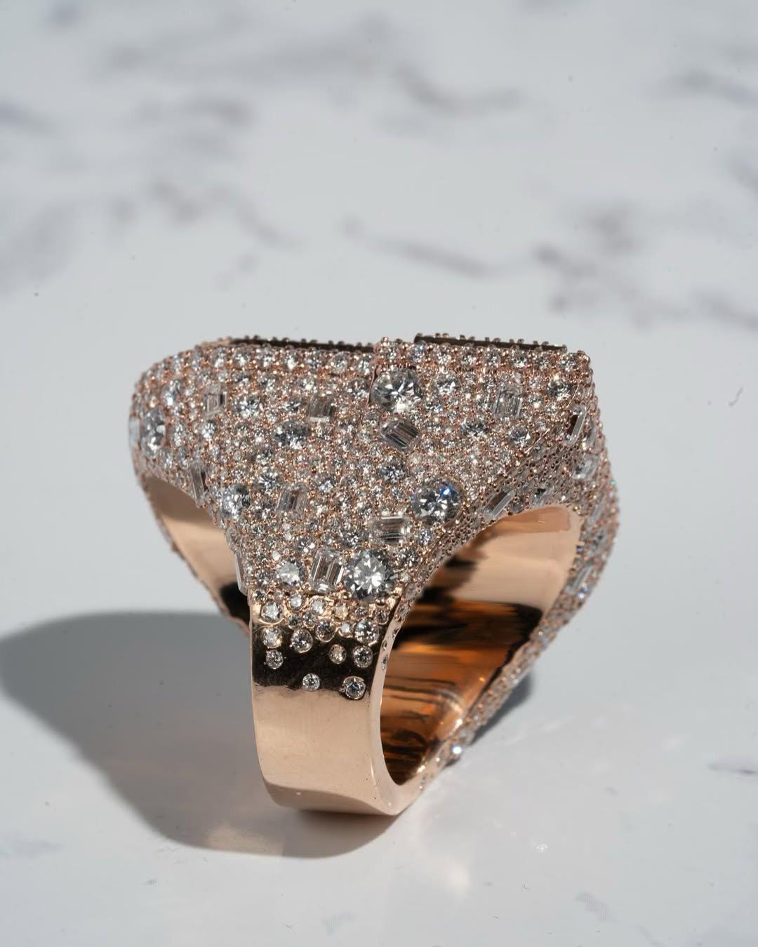 Men's Custom Initial Ring | VVS1 Moissanite Diamonds | Rhodium Plated 925 Silver | Statement Ring | Hip Hop Jewelry Gift | Personalized Ring