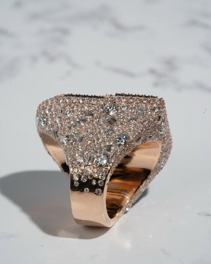 Men's Custom Initial Ring | VVS1 Moissanite Diamonds | Rhodium Plated 925 Silver | Statement Ring | Hip Hop Jewelry Gift | Personalized Ring