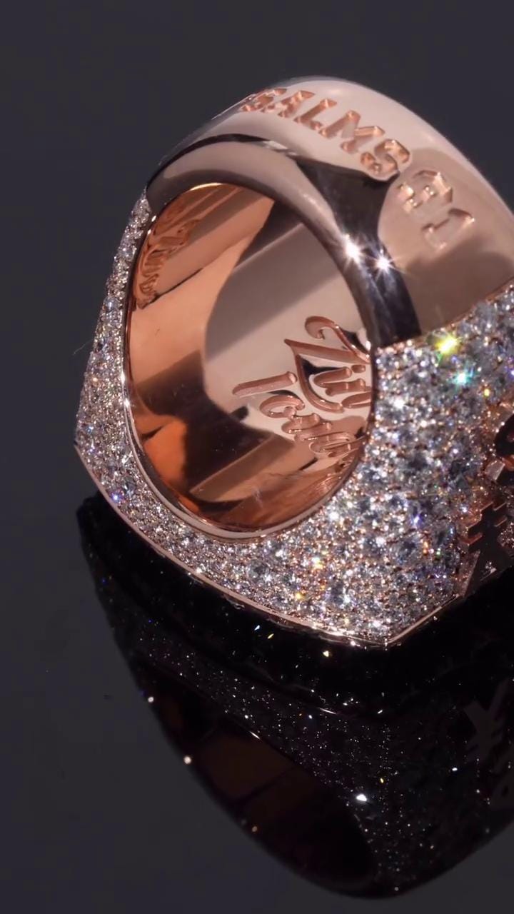 Custom Iced Out Championship Ring, 925 Sterling Silver & VVS Moissanite, Personalized Hip Hop Bling Ring, Men's Statement Jewelry