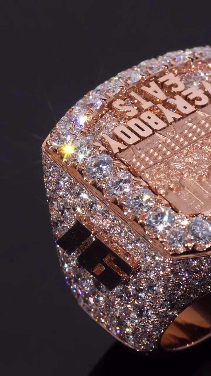 Custom Iced Out Championship Ring, 925 Sterling Silver & VVS Moissanite, Personalized Hip Hop Bling Ring, Men's Statement Jewelry