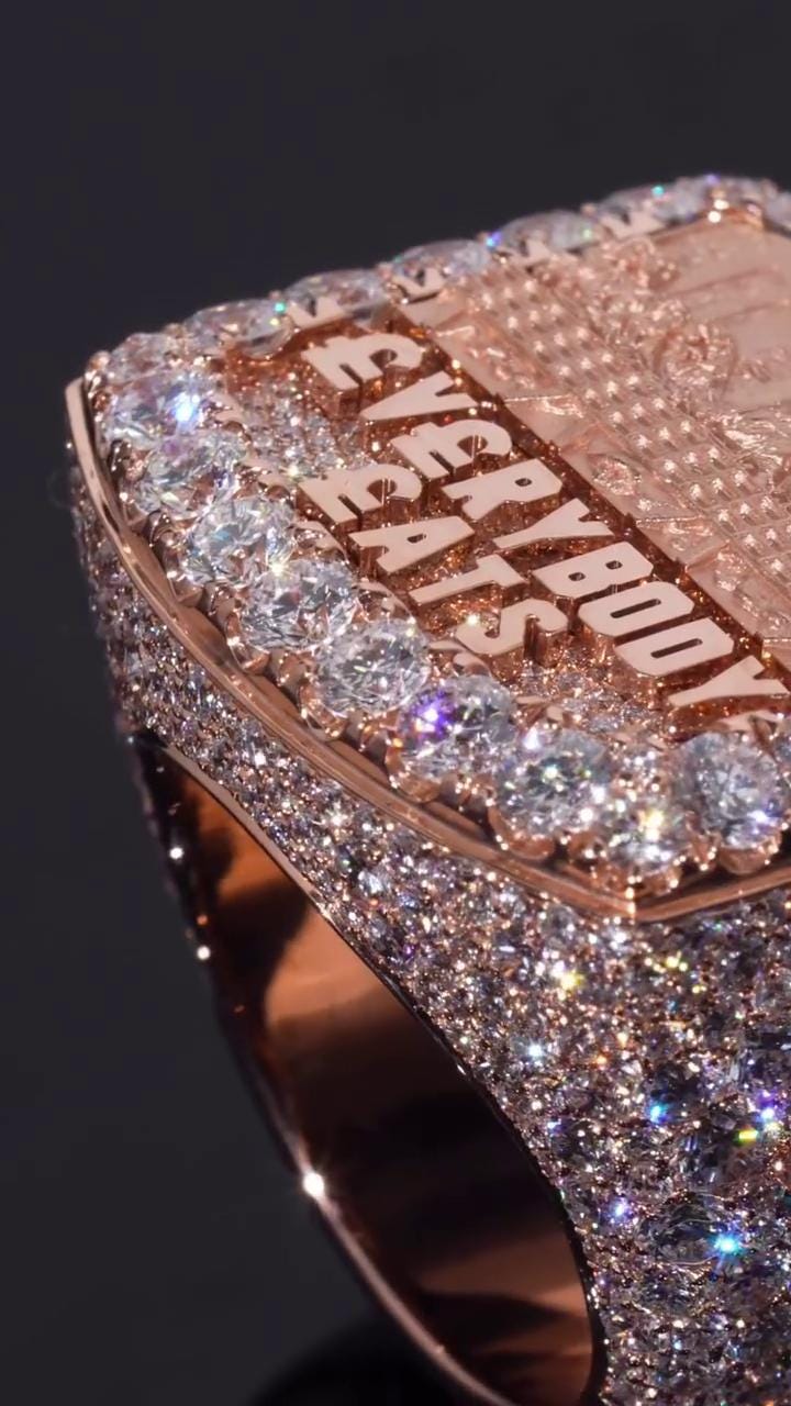 Custom Iced Out Championship Ring, 925 Sterling Silver & VVS Moissanite, Personalized Hip Hop Bling Ring, Men's Statement Jewelry