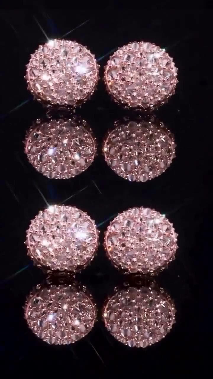 10mm Inverted Mosaic Set Moissanite Stud Earrings, D Color VVS1 Round Cut, 925 Sterling Silver or Solid 10K Gold, Passes Diamond Tester