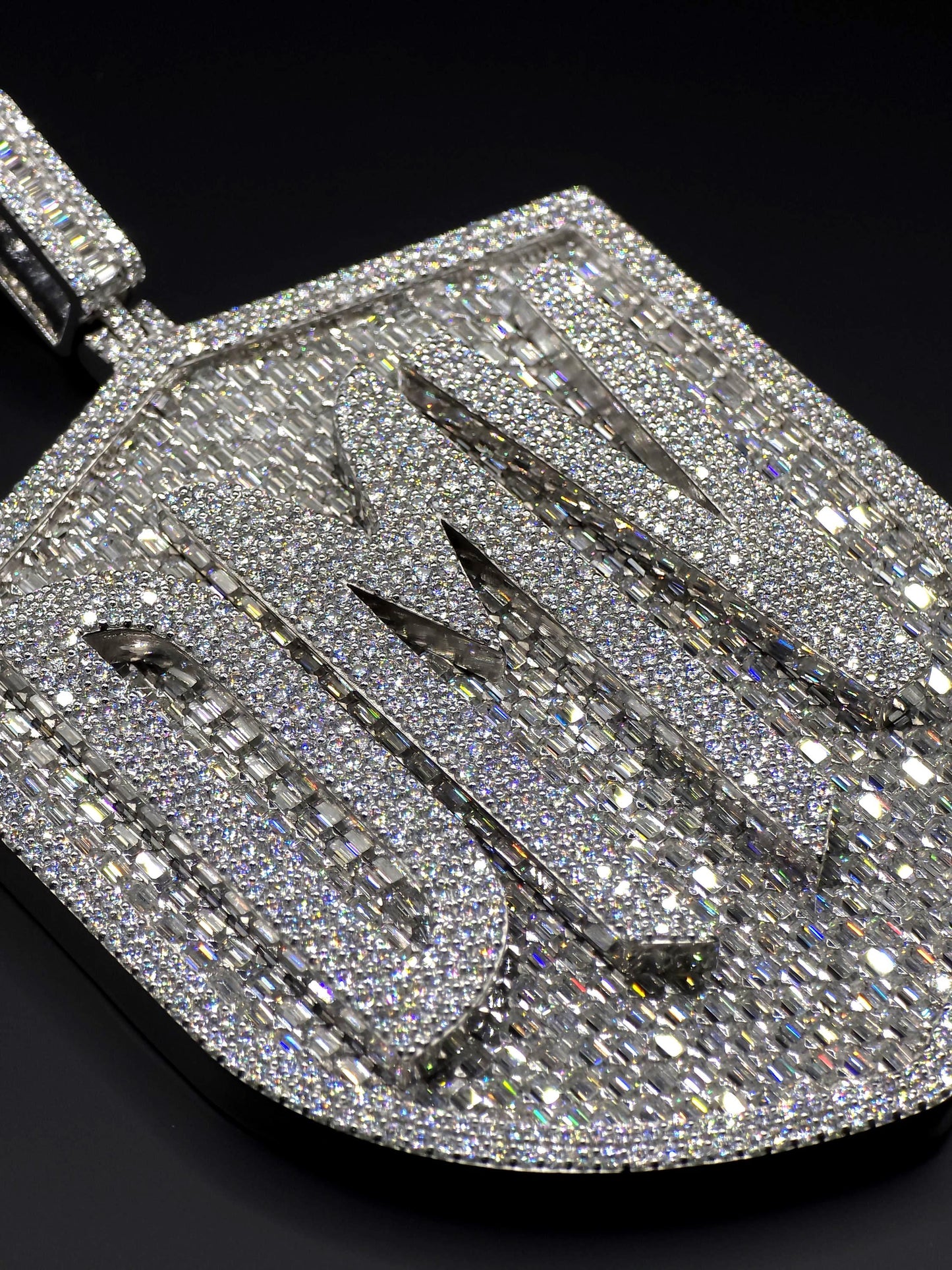 Custom Iced Out Hip Hop Pendant | VVS Emerald & Round cut Moissanite | 925 Silver / 10K Gold | Handmade Statement Jewelry