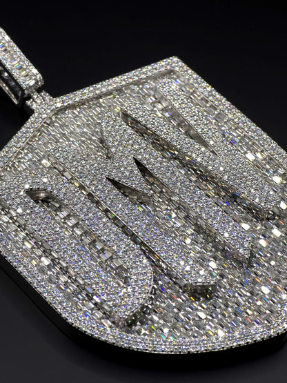Custom Iced Out Hip Hop Pendant | VVS Emerald & Round cut Moissanite | 925 Silver / 10K Gold | Handmade Statement Jewelry