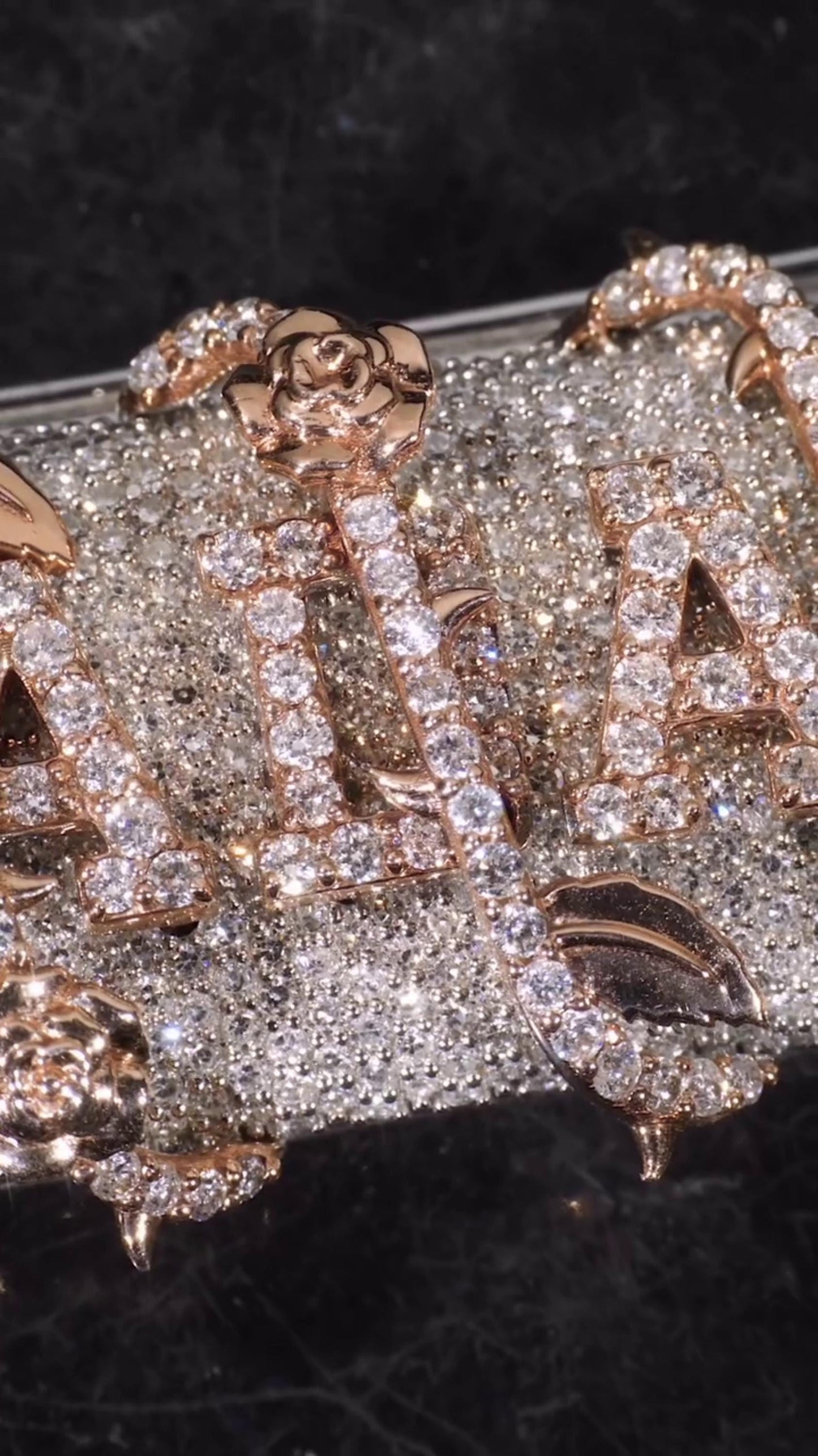 Custom Rose Thorn Cuban Link Chain | 18mm Wide | VVS1 Baguette Moissanite | 925 Sterling Silver | Luxury Hip Hop Necklace
