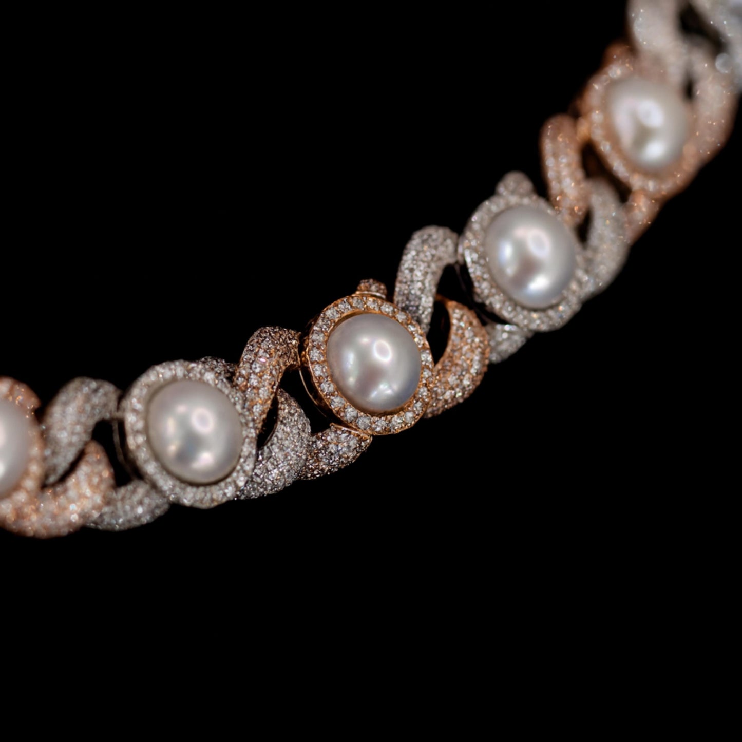 Luxury Pearl Cuban Link Chain | Iced Out Moissanite & Pearl Necklace | Hip Hop Statement Jewelry | 925 Sterling Silver