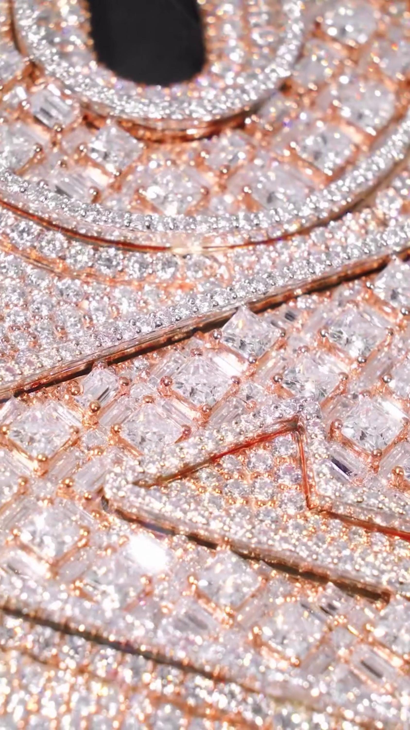 Custom Iced Out Pendant | Raised Princess & Baguette VVS Moissanite | 925 Sterling Silver | Round Diamond Border | Luxury Hip Hop Jewelry