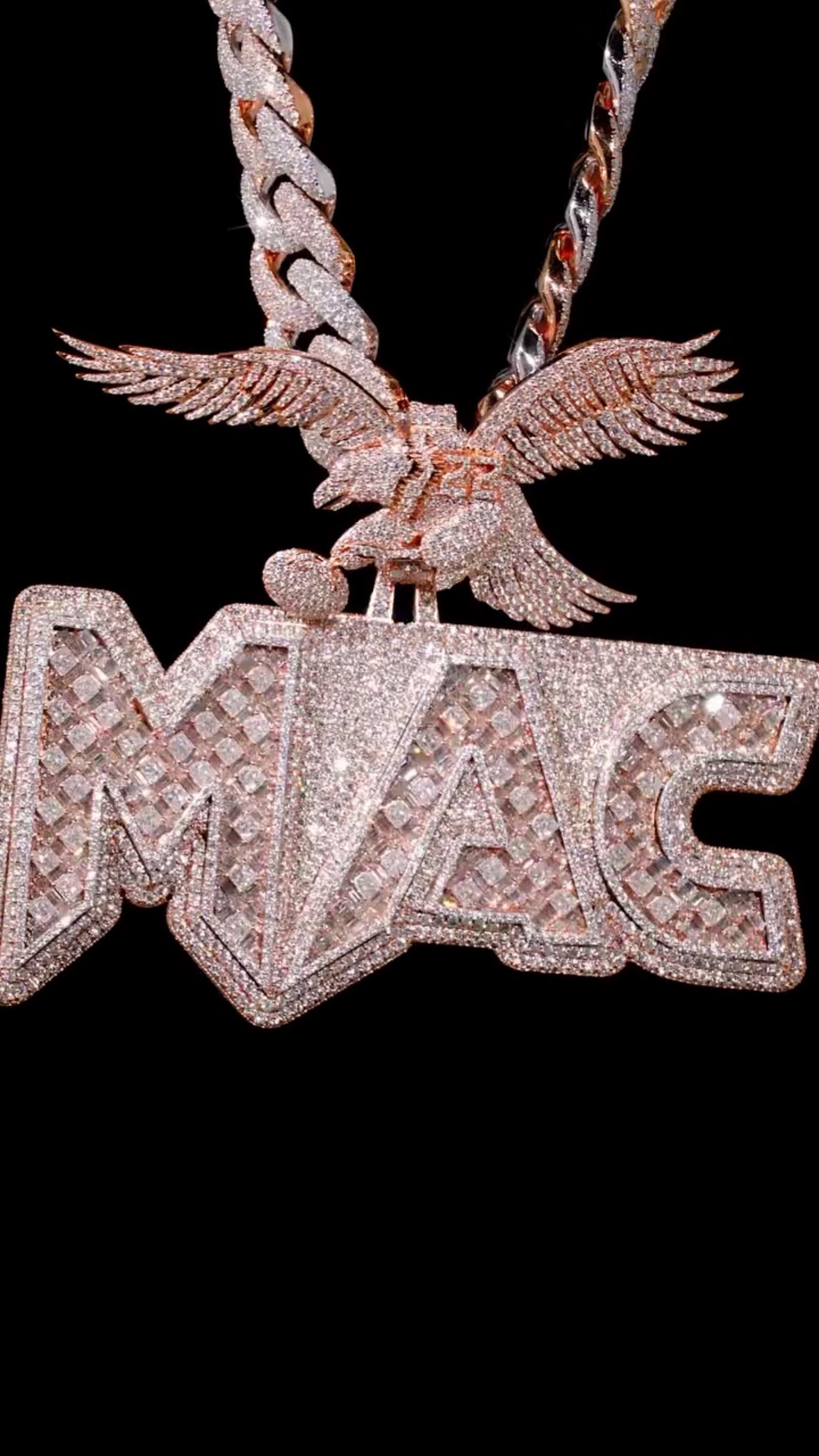 Custom Iced Out Pendant | Raised Princess & Baguette VVS Moissanite | 925 Sterling Silver | Round Diamond Border | Luxury Hip Hop Jewelry