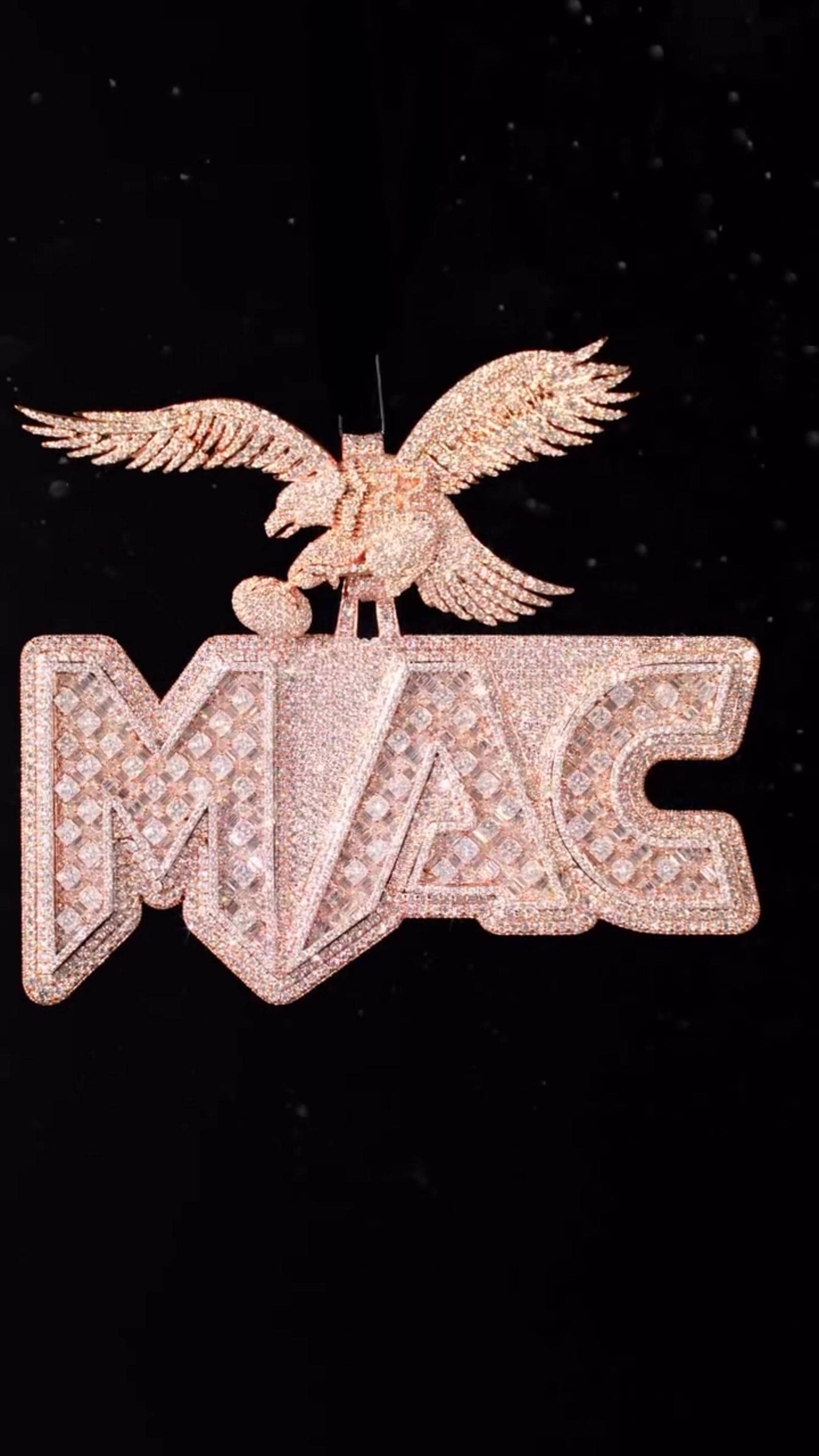 Custom Iced Out Pendant | Raised Princess & Baguette VVS Moissanite | 925 Sterling Silver | Round Diamond Border | Luxury Hip Hop Jewelry