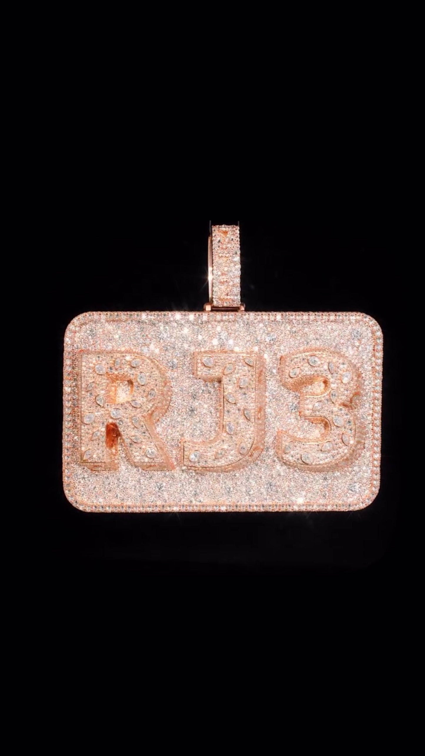 Custom VVS1 Moissanite Pendant | Rhodium Plated 925 Sterling Silver | Pear, Marquise, Oval & Round Cut Moissanite Diamonds | Hip Hop Jewelry