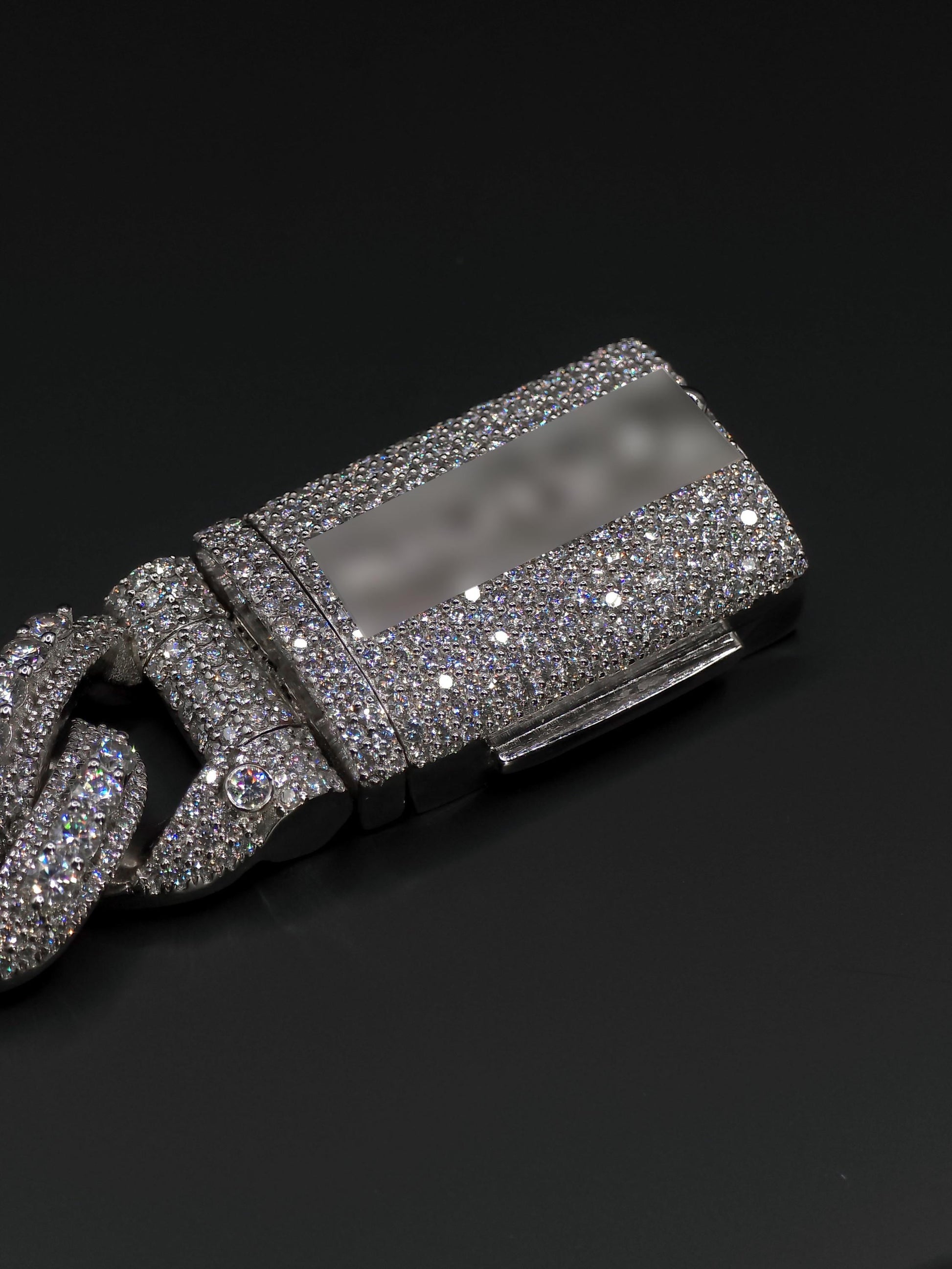 20mm Iced Miami Cuban Link Bracelet | Raised Pointers | VVS1 Moissanite Diamonds | Rhodium Plated 925 Sterling Silver | Hip Hop Jewelry
