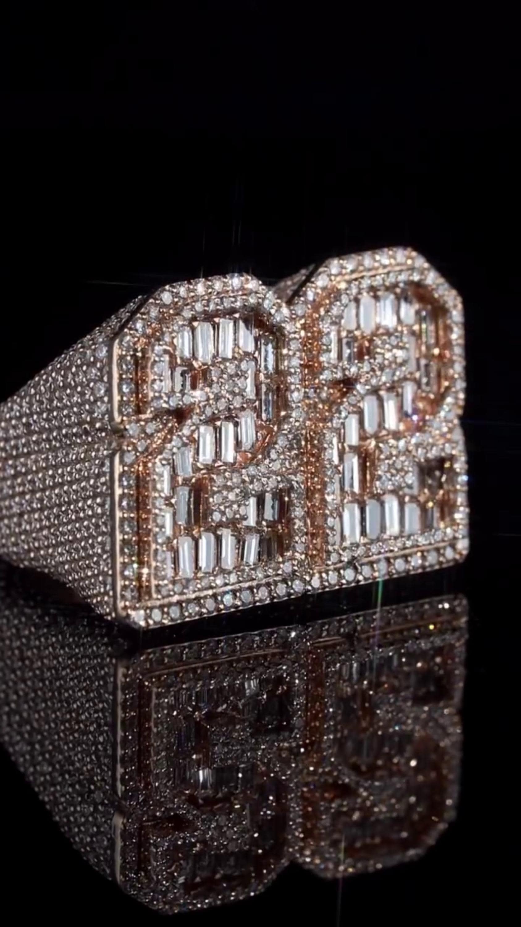 Custom Iced Out Championship Ring, 925 Sterling Silver & VVS Moissanite, Number Ring, Personalized Hip Hop Bling Ring, Men's Statement Ring