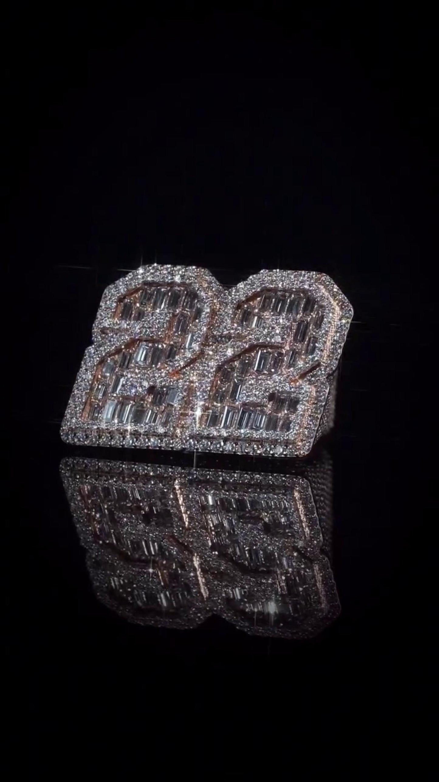 Custom Iced Out Championship Ring, 925 Sterling Silver & VVS Moissanite, Number Ring, Personalized Hip Hop Bling Ring, Men's Statement Ring