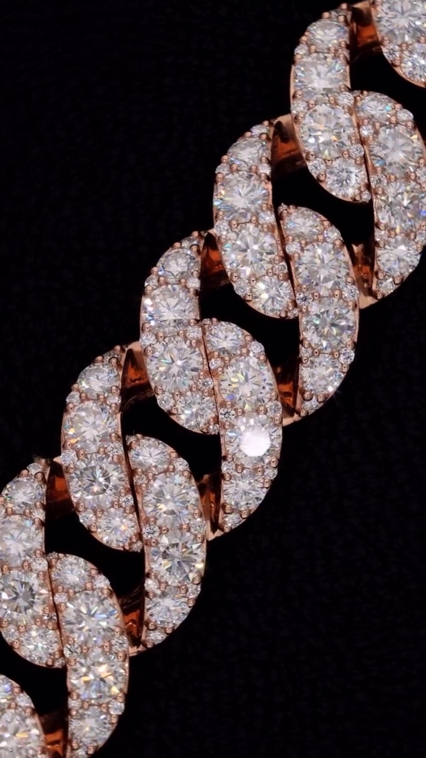 23mm Iced Out Cuban Link Chain, 925 Silver with VVS Moissanite Diamonds, Rose Gold Finish, Luxury Hip Hop Necklace, Men’s Jewelry