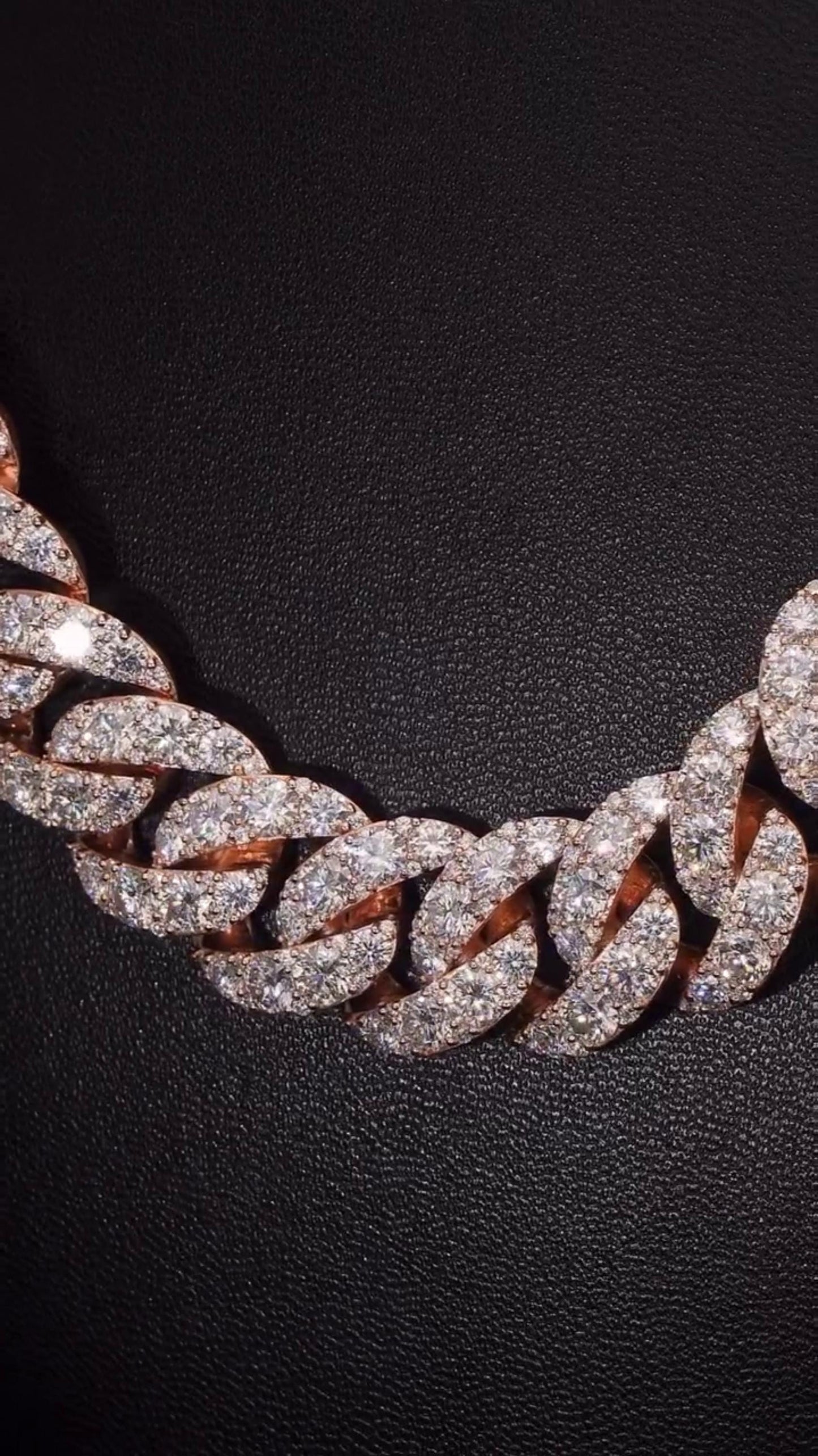 23mm Iced Out Cuban Link Chain, 925 Silver with VVS Moissanite Diamonds, Rose Gold Finish, Luxury Hip Hop Necklace, Men’s Jewelry