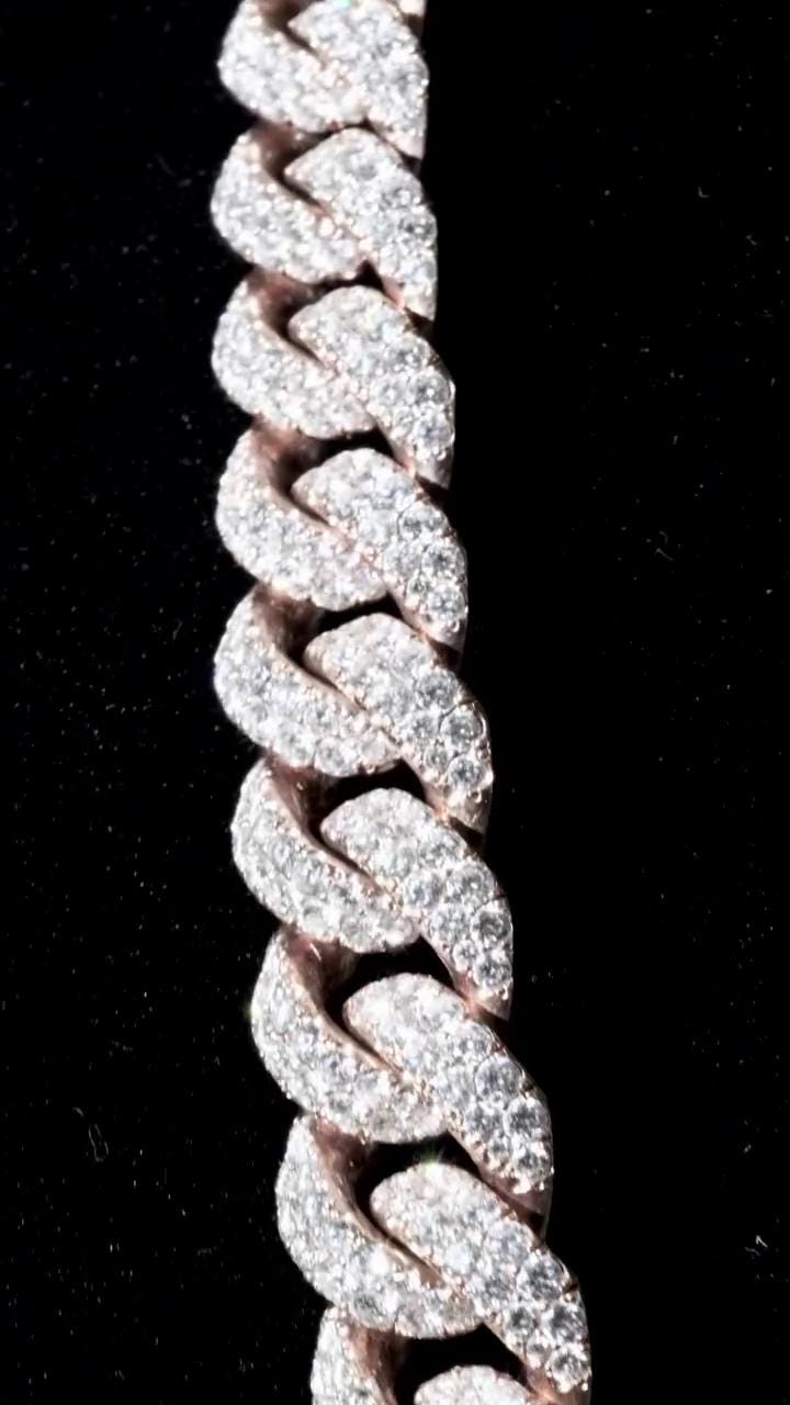 18mm Miami Cuban Link Chain | 2 rows of VVS1 Quality Round-Cut Moissanite | Passes Diamond Tester | Rhodium-Plated 925 Sterling Silver
