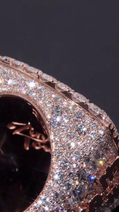 Custom Iced Out Championship Ring, 925 Sterling Silver & VVS Moissanite, Personalized Hip Hop Bling Ring, Men's Statement Jewelry