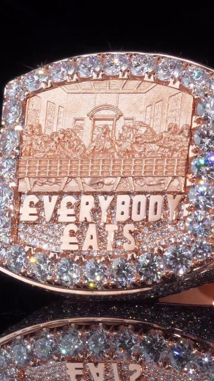 Custom Iced Out Championship Ring, 925 Sterling Silver & VVS Moissanite, Personalized Hip Hop Bling Ring, Men's Statement Jewelry