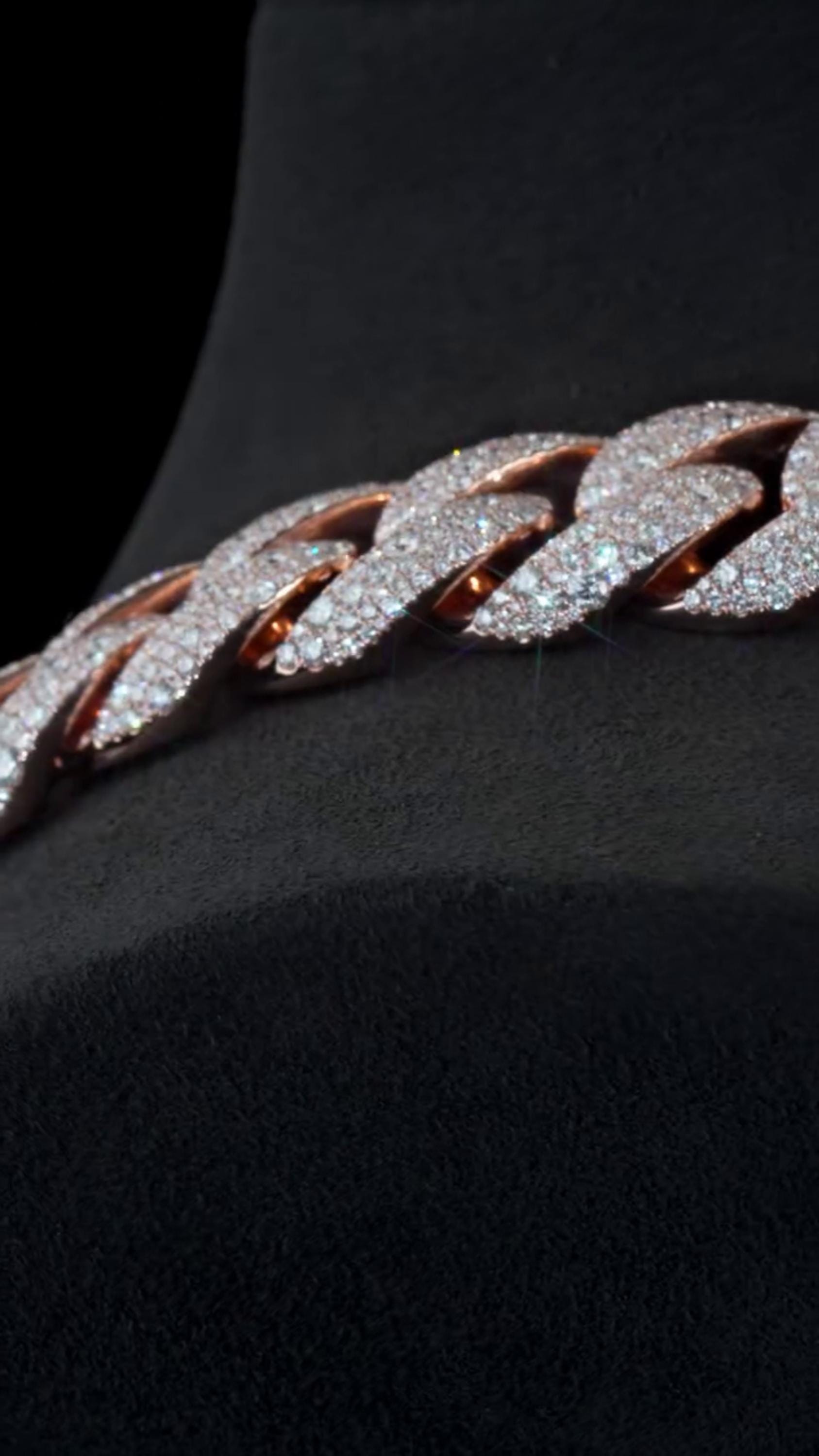 22mm Mosaic Set Miami Cuban Link Chain | VVS1 Moissanite Diamonds | 925 Sterling Silver | Iced Out Hip Hop Necklace