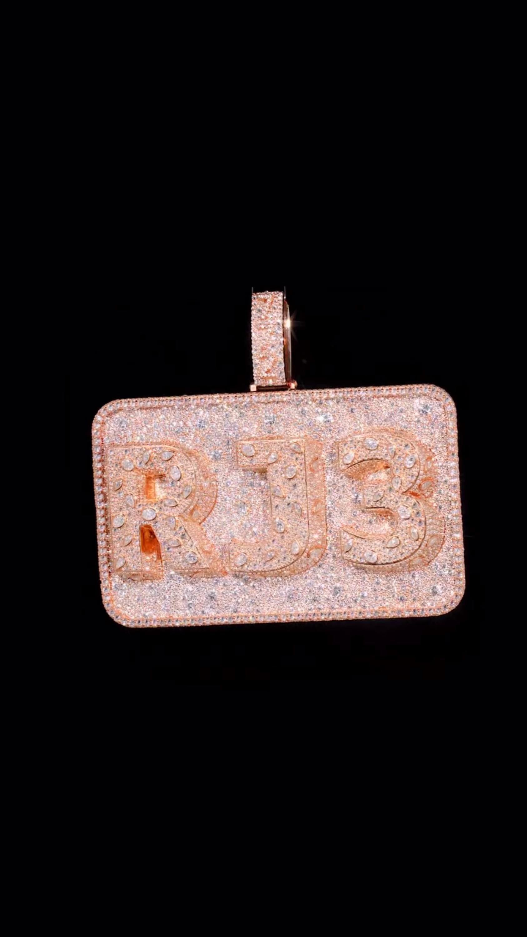Custom VVS1 Moissanite Pendant | Rhodium Plated 925 Sterling Silver | Pear, Marquise, Oval & Round Cut Moissanite Diamonds | Hip Hop Jewelry