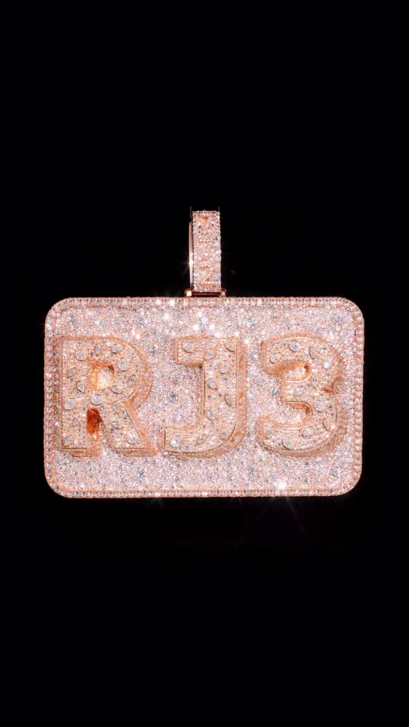 Custom VVS1 Moissanite Pendant | Rhodium Plated 925 Sterling Silver | Pear, Marquise, Oval & Round Cut Moissanite Diamonds | Hip Hop Jewelry
