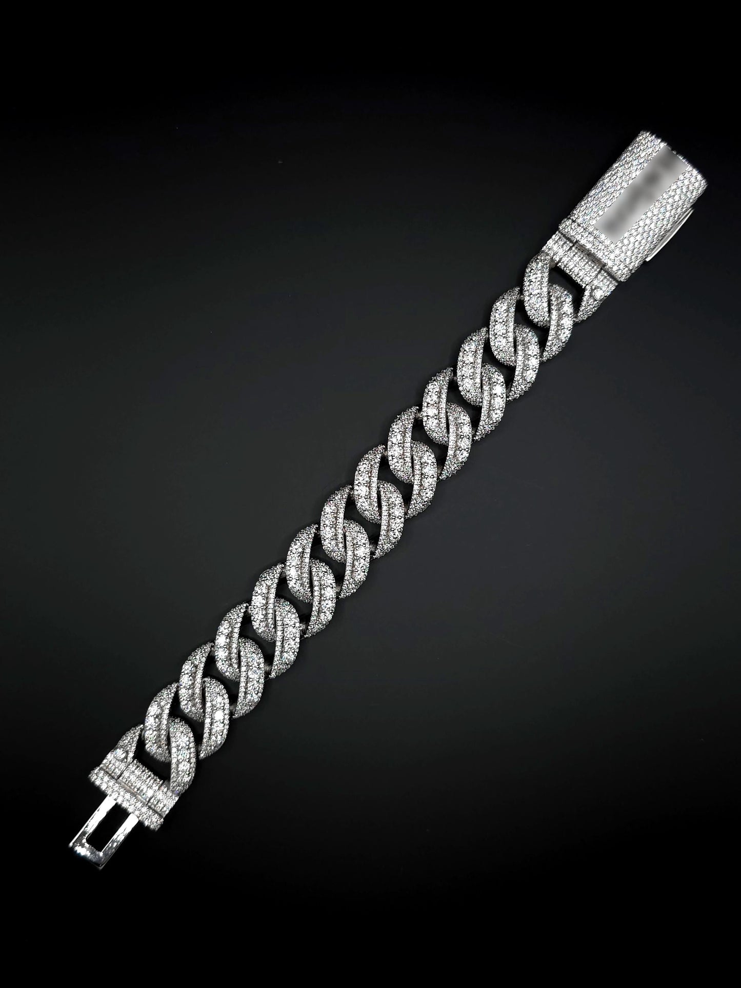 20mm Iced Miami Cuban Link Bracelet | Raised Pointers | VVS1 Moissanite Diamonds | Rhodium Plated 925 Sterling Silver | Hip Hop Jewelry